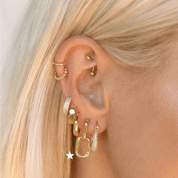 Luv AJ Chain Link Huggie Earrings - Picture 8 of 8